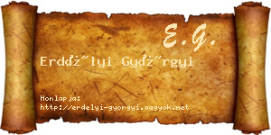 Erdélyi Györgyi névjegykártya